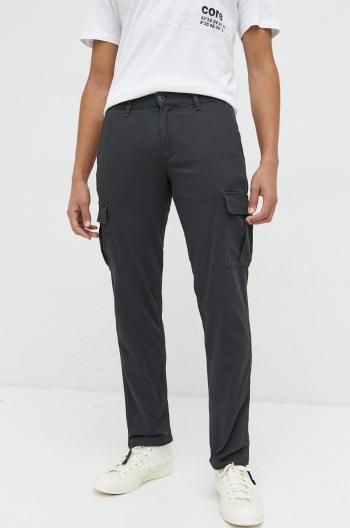 Kalhoty Jack & Jones pánské, šedá barva, ve střihu cargo