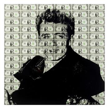 Skleněný obraz James Dean v dolarech 100 × 100 cm
