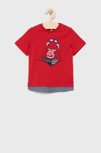 Dětské bavlněné tričko Birba&Trybeyond červená barva, s potiskem