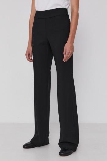 Kalhoty Emporio Armani dámské, černá barva, jednoduché, high waist