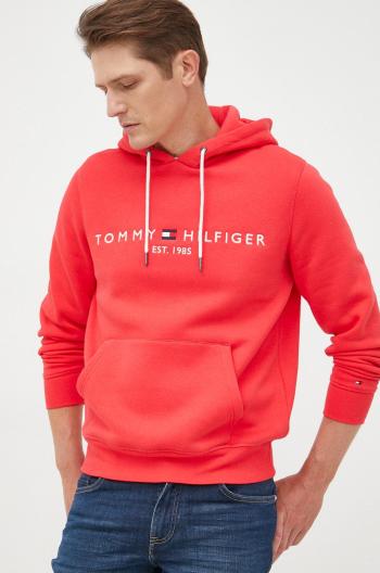 Mikina Tommy Hilfiger pánská, červená barva, s aplikací