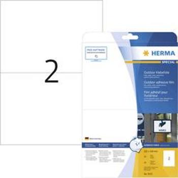 Herma 9535 etikety 210 x 148 mm polyethylenová fólie bílá 20 ks permanentní univerzální etikety, etikety odolné proti vlivům počasí