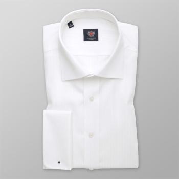 Pánská klasická košile bílé barvy s jemným pruhovaným vzorem 14786 176-182 / XXL (45/46)