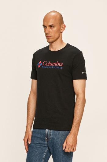 Tričko Columbia pánské, černá barva, s potiskem