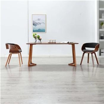 Jídelní židle 2 ks šedé ohýbané dřevo a textil (278859)