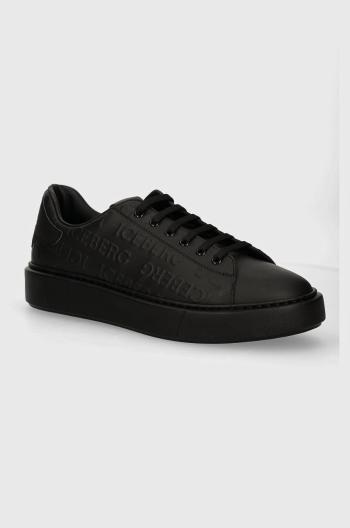 Kožené sneakers boty Iceberg Bozeman černá barva, IU168401