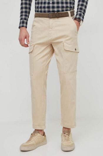 Kalhoty Pepe Jeans RELAXED MULTI POCKETS PANT pánské, béžová barva, ve střihu cargo, PM211682