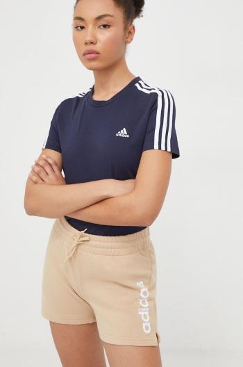 Bavlněné tričko adidas tmavomodrá barva, IM2791