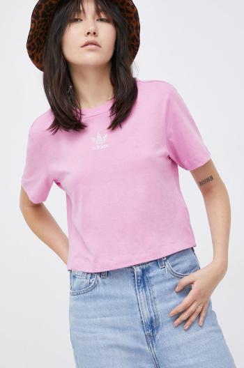 Bavlněné tričko adidas Originals HF9199 růžová barva