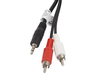 LANBERG Minijack 3.5mm (M) 3 PIN na 2x RCA (CINCH) (M) kabel 5m