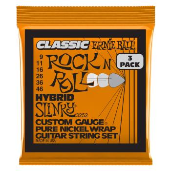 Ernie Ball 3252 Pure Nickel Hybrid Slinky 3-Pack