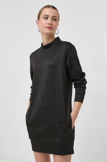 Šaty Guess Artemide černá barva, mini, oversize