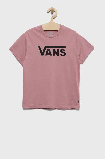 Dětské bavlněné tričko Vans fialová barva