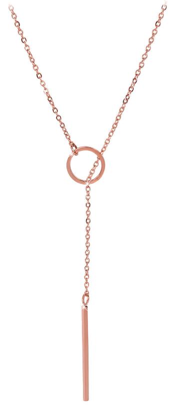 Troli Stylový růžově pozlacený náhrdelník