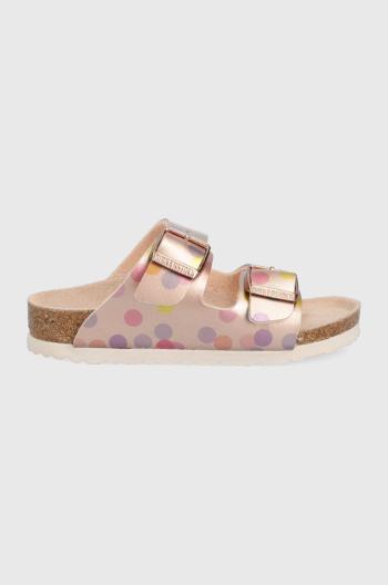 Dětské pantofle Birkenstock béžová barva