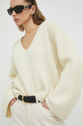Vlněný svetr By Malene Birger Emery dámský, béžová barva