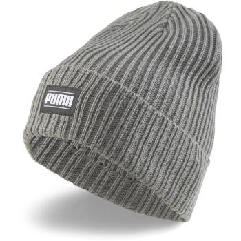 Puma RIBBED CLASSIC CUFF BEANIE Pletená čepice, šedá, velikost