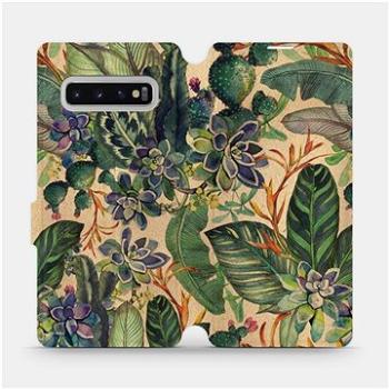 Flip pouzdro na mobil Samsung Galaxy S10 Plus - VP05S Sukulenty (5903516774418)