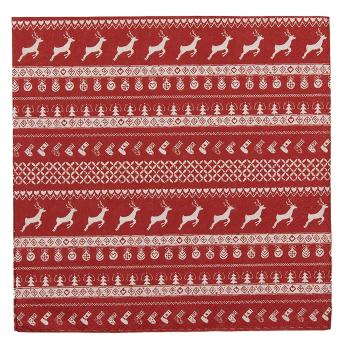 Červené papírové ubrousky Nordic Christmas - 33*33 cm (20ks) NOC73