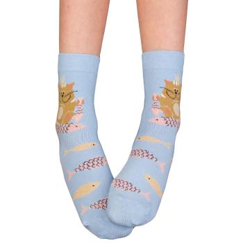 Dívčí vzorované ponožky WOLA KOČKA modré Velikost: 36-38