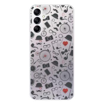 Odolné silikonové pouzdro iSaprio - Vintage Pattern 01 - black - Samsung Galaxy A14 / A14 5G