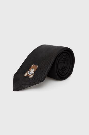 Kravata a kapesníček Moschino černá barva