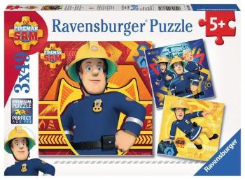 RAVENSBURGER Puzzle Požárník Sam v nebezpečí 3x49 dílků