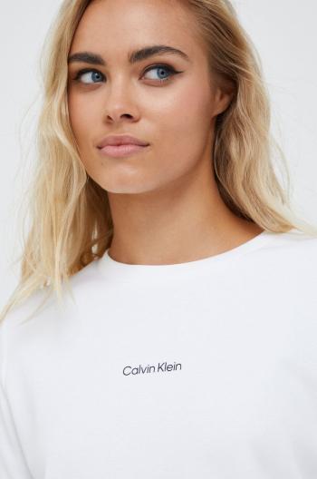 Mikina Calvin Klein dámská, bílá barva, hladká