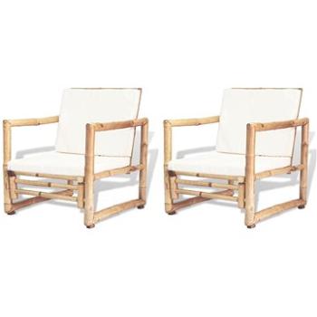 Zahradní židle 2 ks s poduškami a polštáři bambus 43158 (43158)