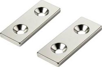 Hranatý permanentní magnet TRU COMPONENTS W40L15T3-2M4, (d x š x v) 40 x 15 x 3 mm, N35