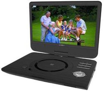 Přenosný DVD přehrávač 25.7 cm 10 palec Reflexion DVD1005 vč. 12V připojovacího kabelu do auta, napájení z akumulátoru černá