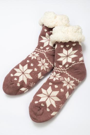 TP Zimní ponožky sněhové vločky - Fialová