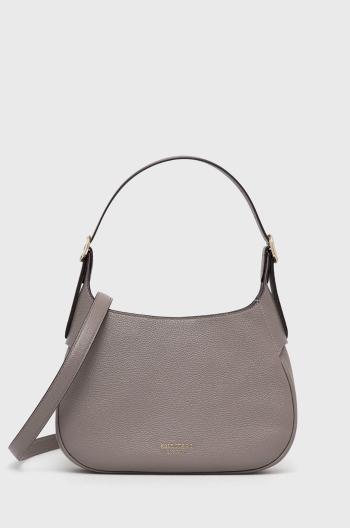 Kožená kabelka Kate Spade šedá barva