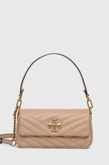 Kožená taška Tory Burch béžová barva