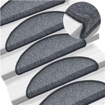 Kobercové nášlapy na schody 15 ks tmavě šedé 65×24×4 cm (322369)