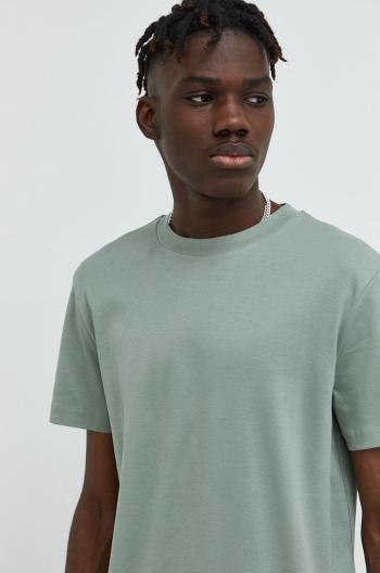 Bavlněné tričko Bruuns Bazaar zelená barva