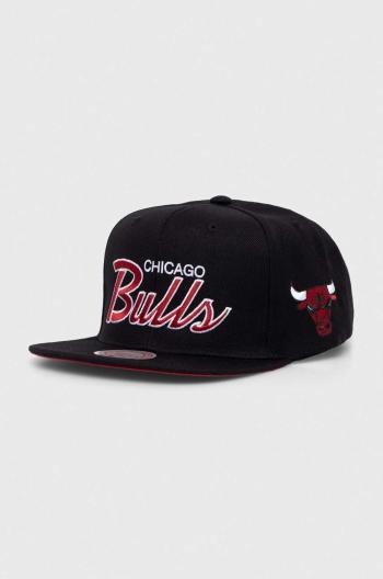 Čepice s vlněnou směsí Mitchell&Ness NBA CHICAGO BULLS černá barva, s aplikací