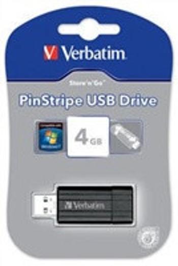 VERBATIM USB Flash Disk Store &#039;n&#039; Go PinStripe USB 4GB, černý