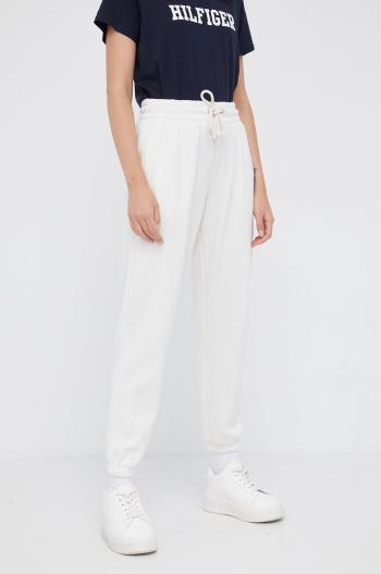 Kalhoty GAP dámské, bílá barva, hladké