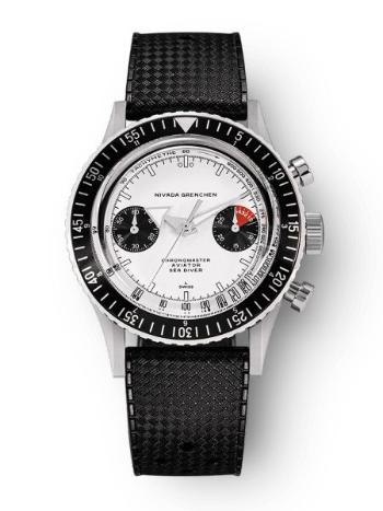 Nivada Grenchen Chronomaster White Panda Manual - Rubber tropic