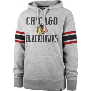 47 NHL CHICAGO BLACKHAWKS DOUBLE BLOCK SLEEVE STRIPE HOOD Klubová mikina, šedá, velikost S
