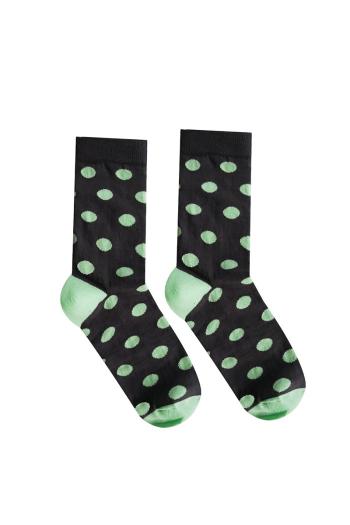 Šedo-zelené tečkované ponožky Green Dots