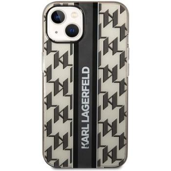 Karl Lagerfeld Monogram Vertical Stripe Zadní Kryt pro iPhone 14 Plus Black (KLHCP14MHKLSPCK)