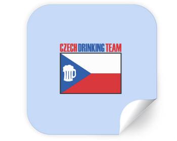 Samolepky čtverec - 5 kusů Czech drinking team