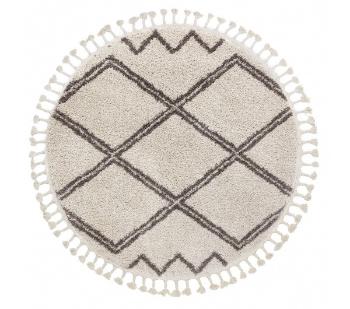 Dywany Łuszczów Kusový koberec Berber Asila cream and brown kruh - 120x120 (průměr) kruh cm Béžová