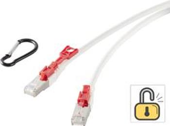 Uzamykatelný síťový kabel RJ45 Renkforce RF-4393518, CAT 6A, S/FTP, 3.00 m, bílá