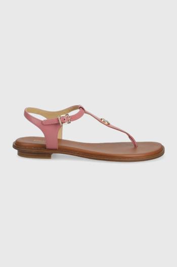 Kožené sandály MICHAEL Michael Kors Mallory Thong dámské, růžová barva