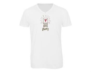 Pánské triko s výstřihem do V Love books