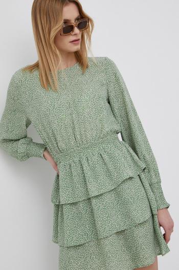 Šaty JDY zelená barva, mini, áčková
