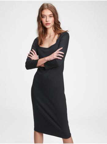 Černé dámské šaty modern squareneck dress